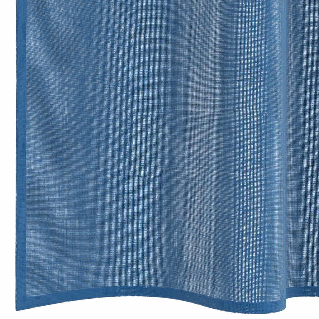 Tende in Voile con Tasche per Aste 2 pz Blu Reale