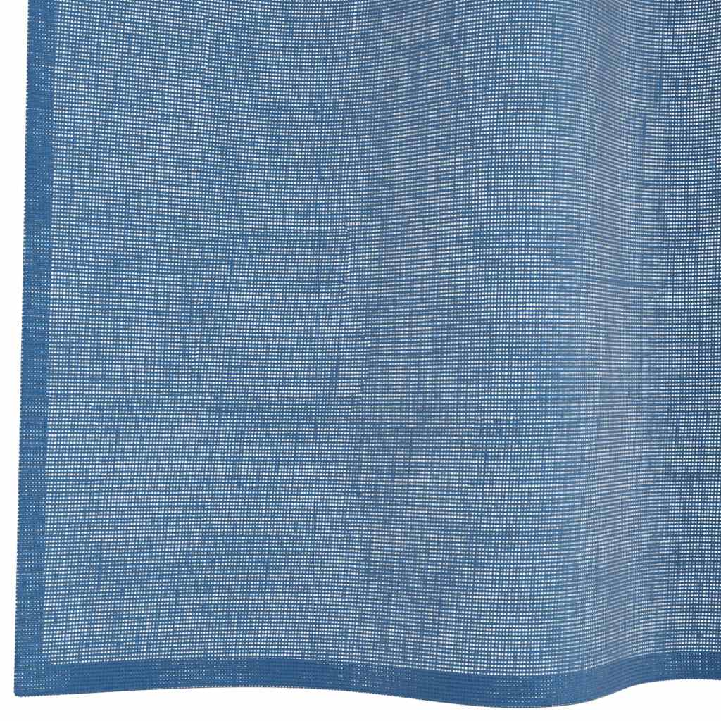 Tende in Voile con Tasche per Aste 2 pz Blu Reale
