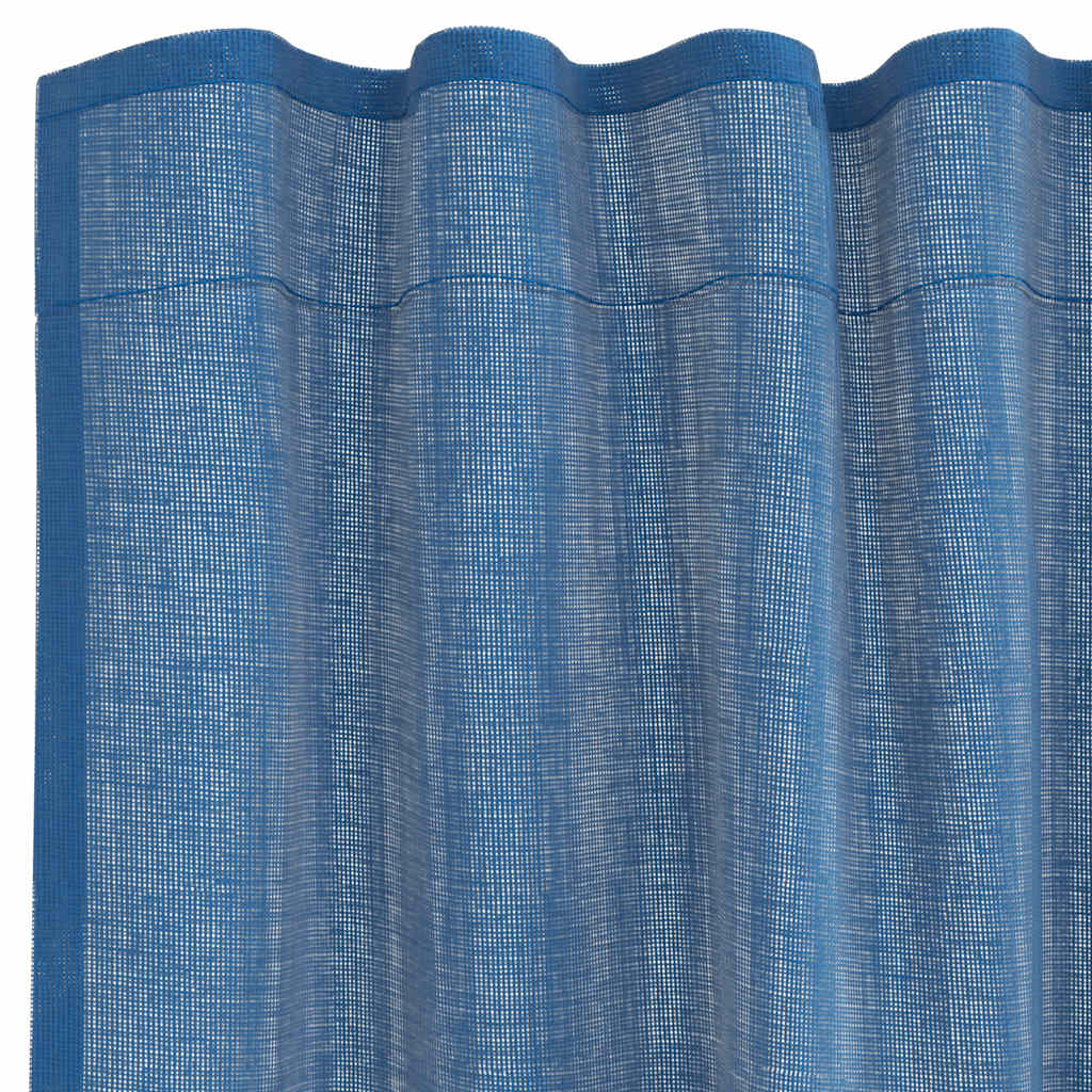 Tende in Voile con Tasche per Aste 2 pz Blu Reale