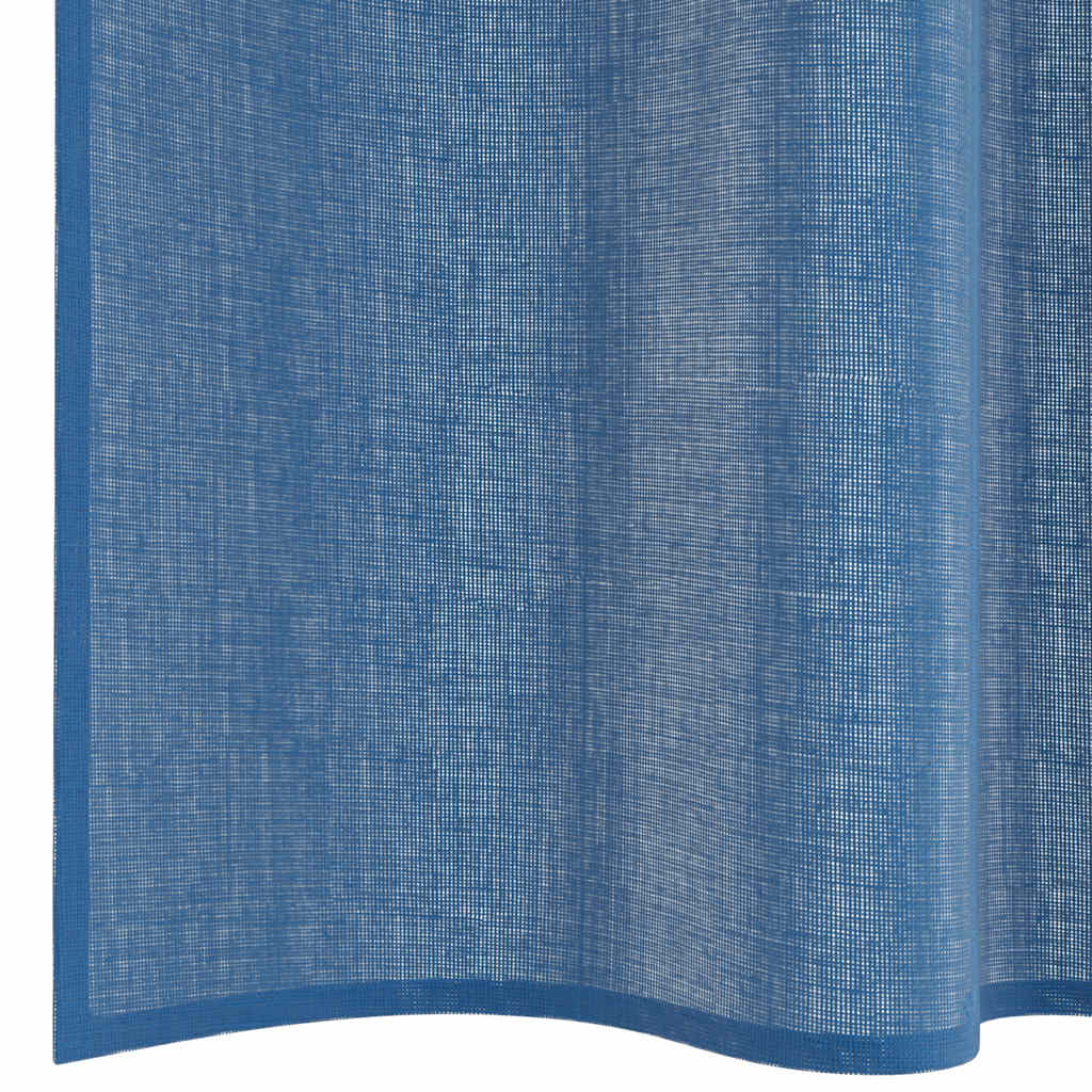 Tende in Voile con Tasche per Aste 2 pz Blu Reale