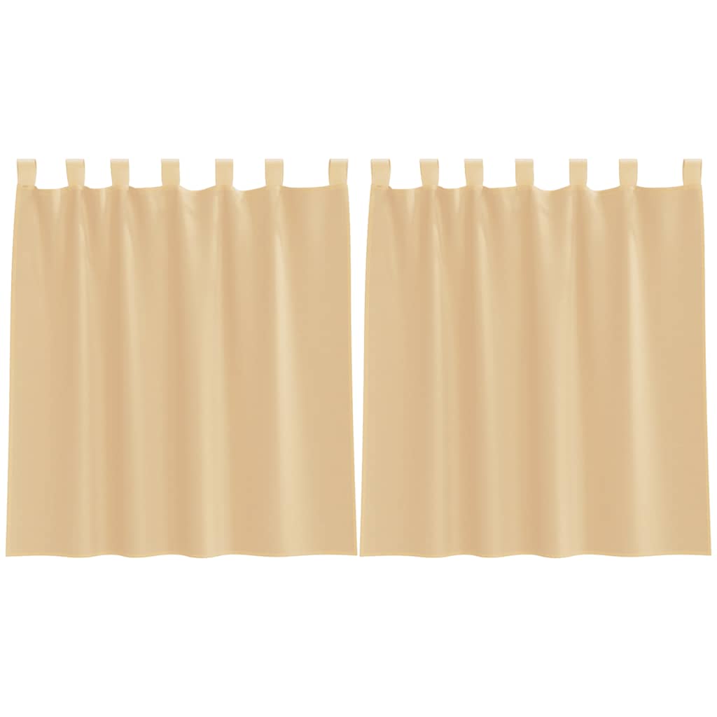 Tende in Voile con Tasche per Aste 2 pz Sabbia