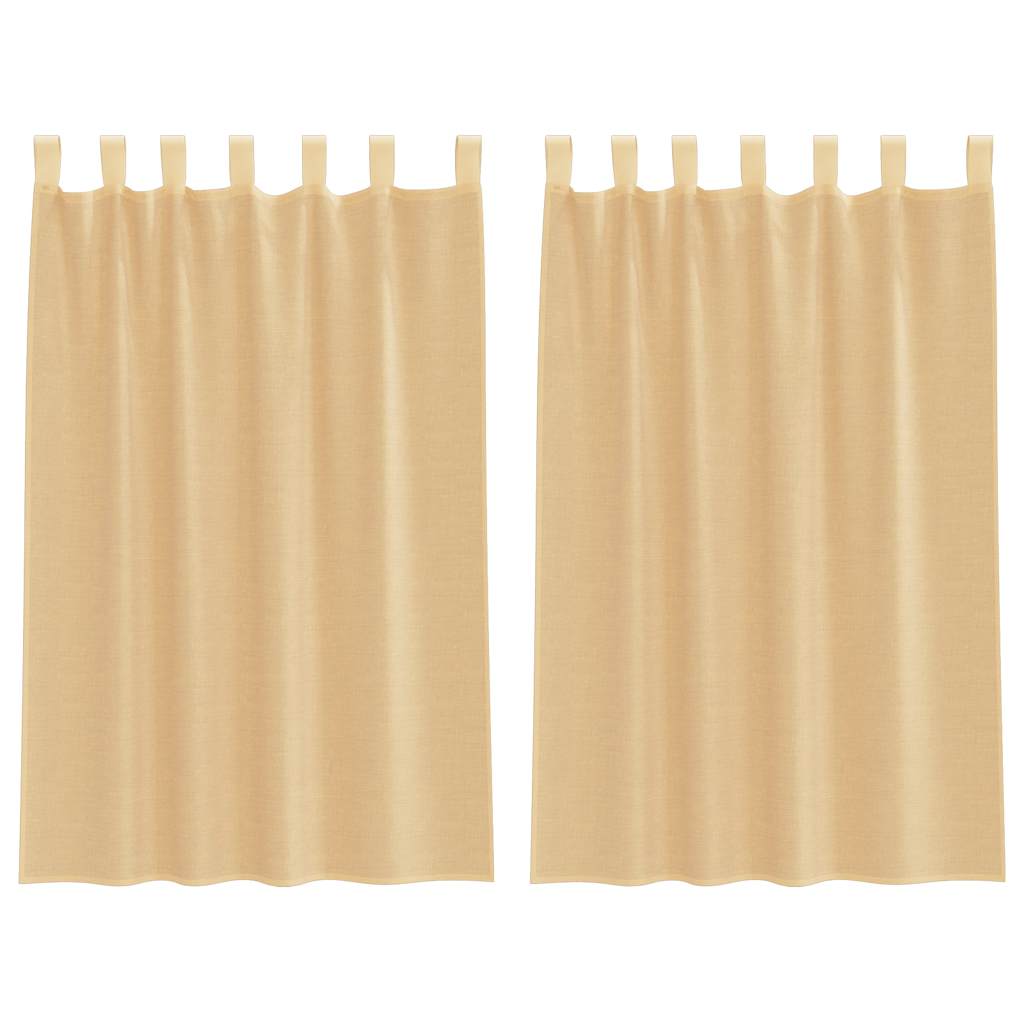 Tende in Voile con Tasche per Aste 2 pz Sabbia