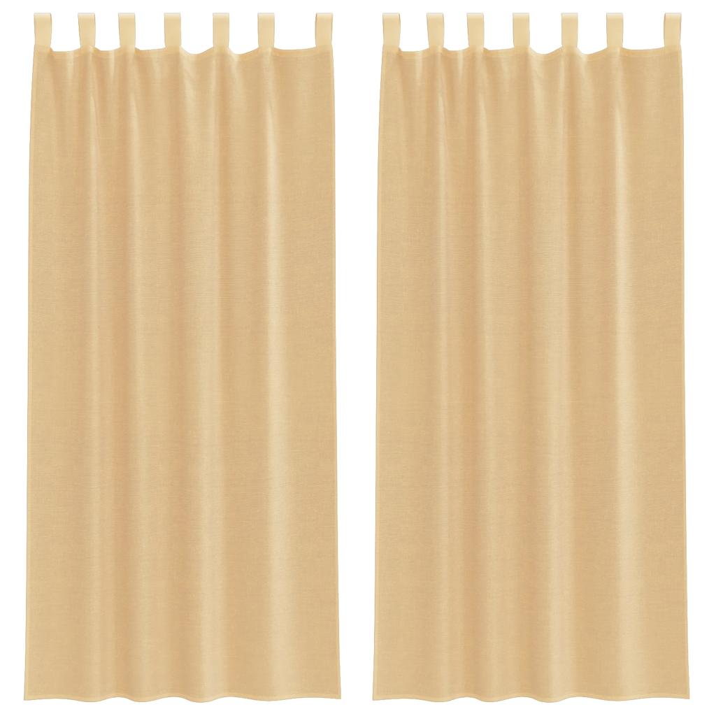 Tende in Voile con Tasche per Aste 2 pz Sabbia