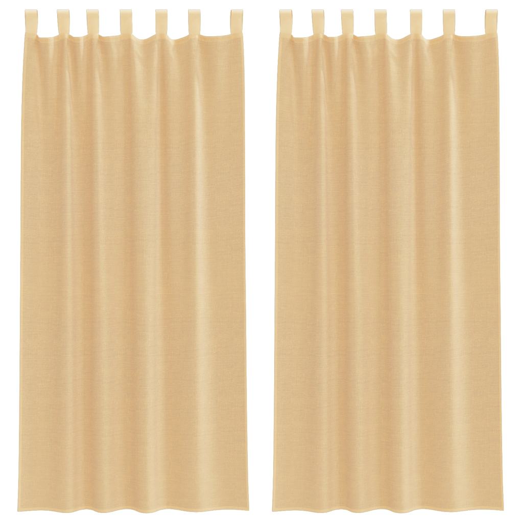 Tende in Voile con Tasche per Aste 2 pz Sabbia