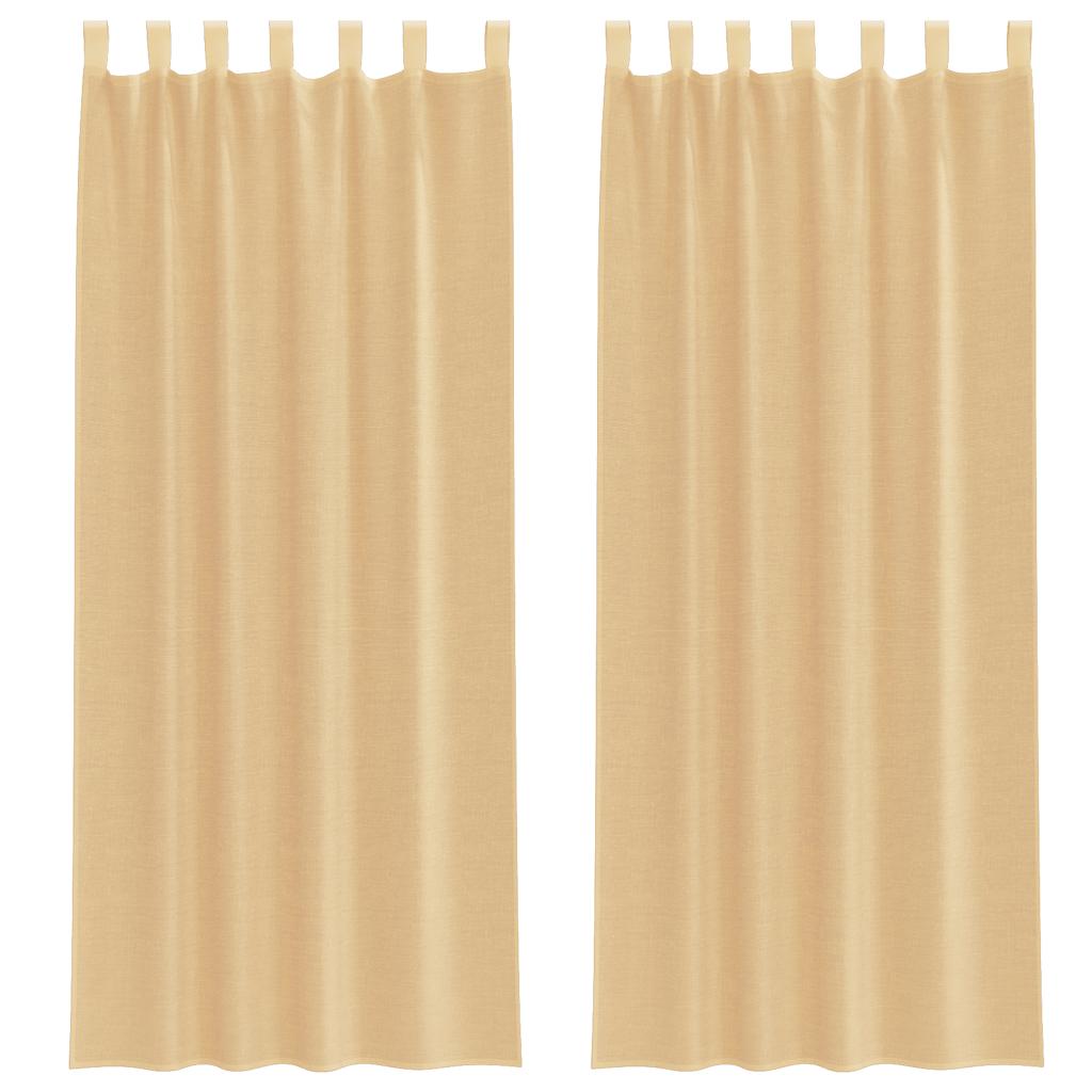 Tende in Voile con Tasche per Aste 2 pz Sabbia