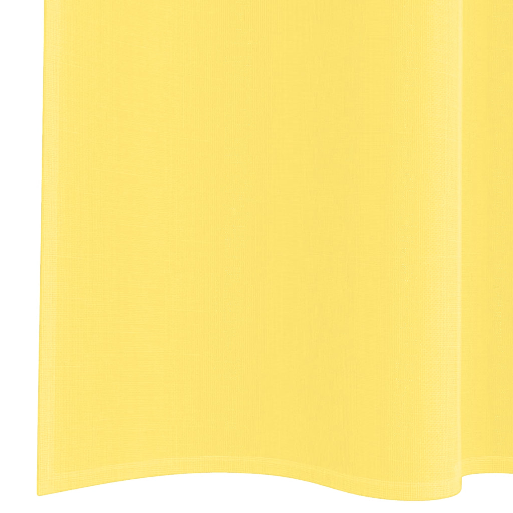 Tende in Voile con Tasche per Aste 2 pz Giallo