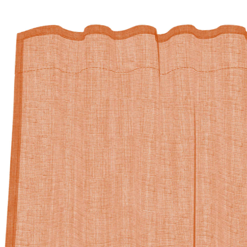 Tende in Voile con Tasche per Aste 2 pz Terracotta