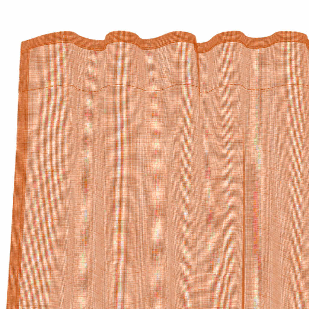Tende in Voile con Tasche per Aste 2 pz Terracotta