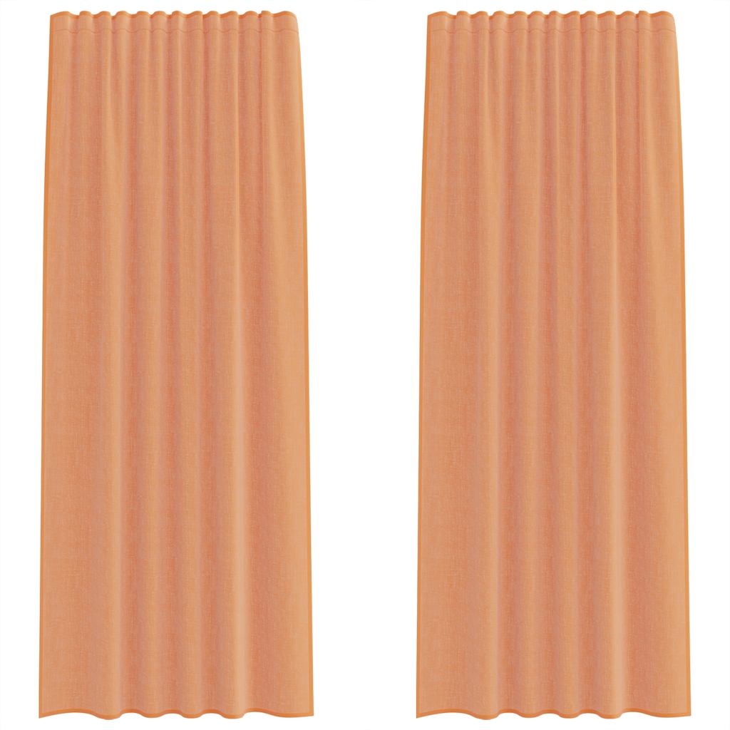Tende in Voile con Tasche per Aste 2 pz Terracotta