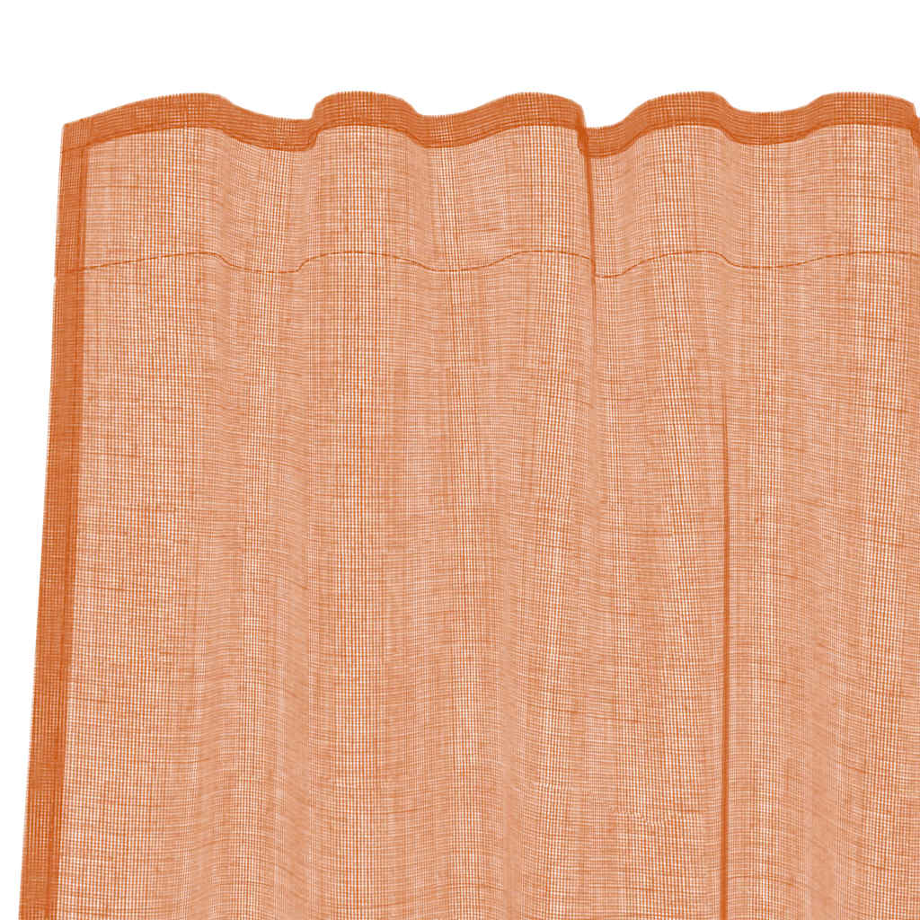 Tende in Voile con Tasche per Aste 2 pz Terracotta