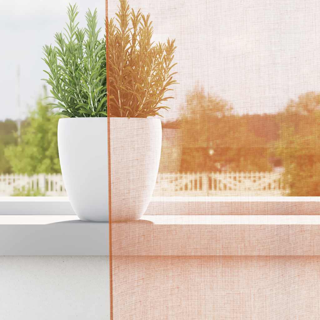 Tende in Voile con Tasche per Aste 2 pz Terracotta