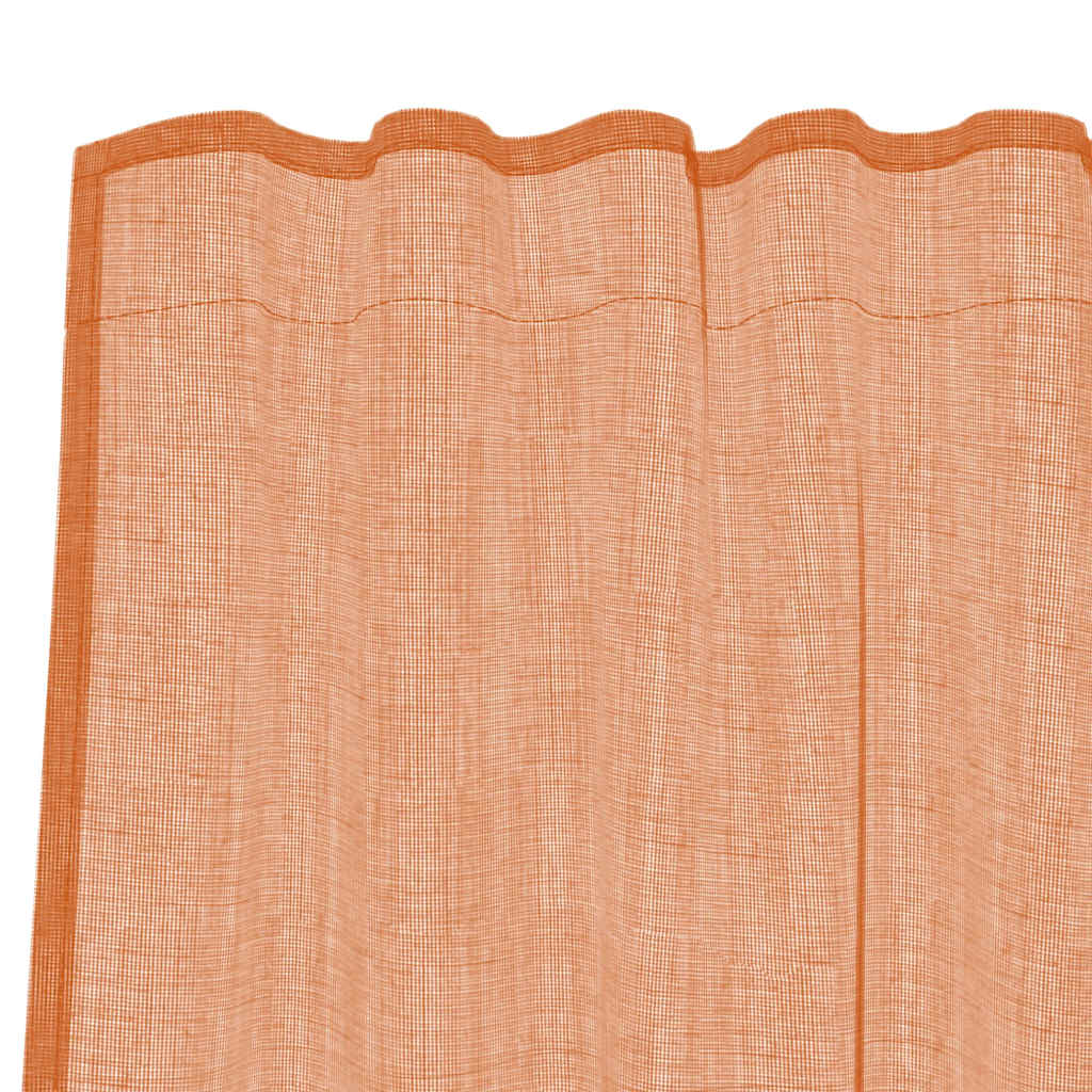 Tende in Voile con Tasche per Aste 2 pz Terracotta