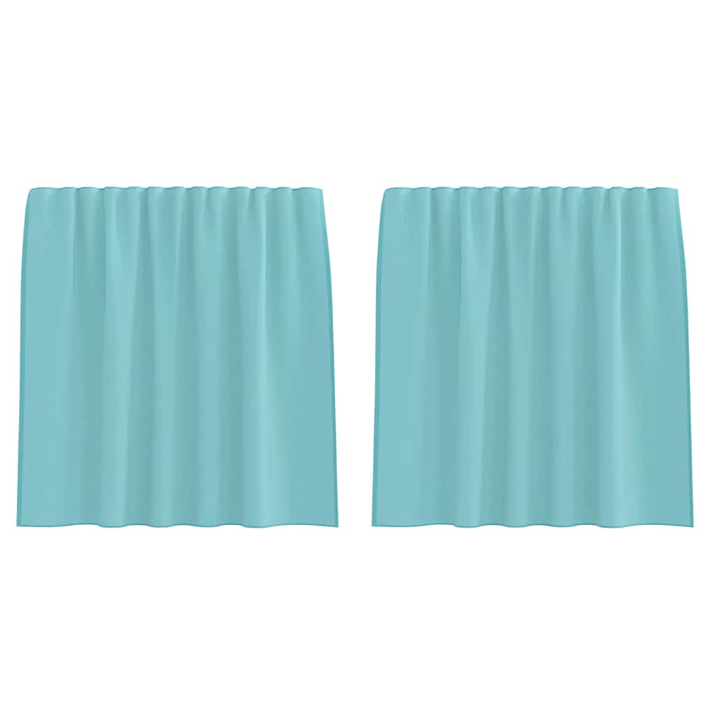 Tende in Voile con Tasche per Aste 2 pz Turchese