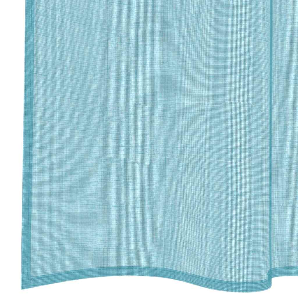 Tende in Voile con Tasche per Aste 2 pz Turchese