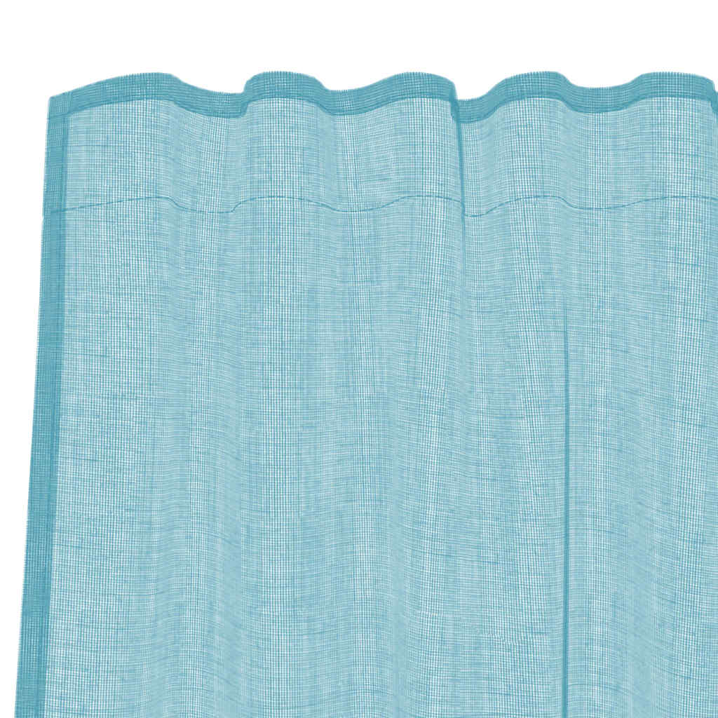 Tende in Voile con Tasche per Aste 2 pz Turchese
