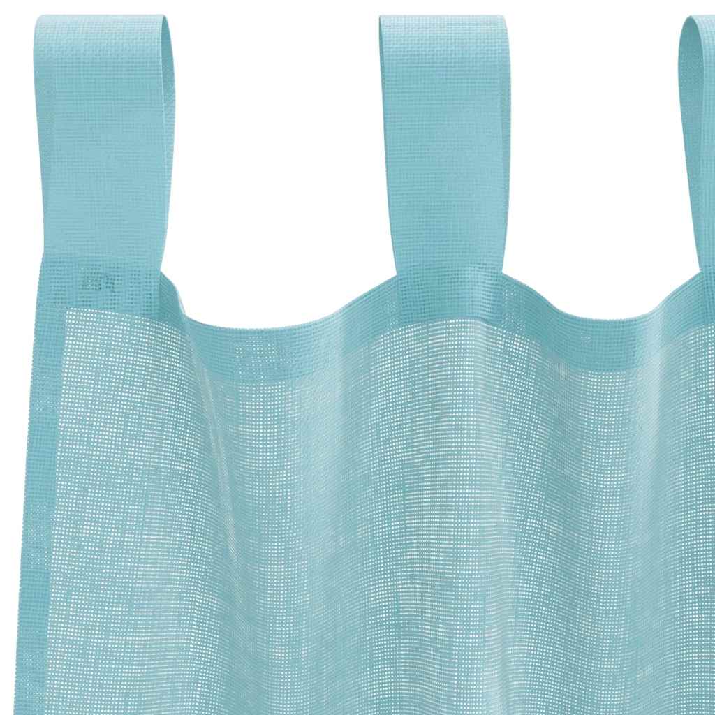 Tende in Voile con Tasche per Aste 2 pz Turchese