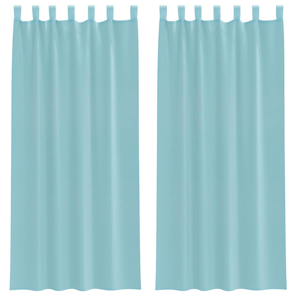 Tende in Voile con Tasche per Aste 2 pz Turchese