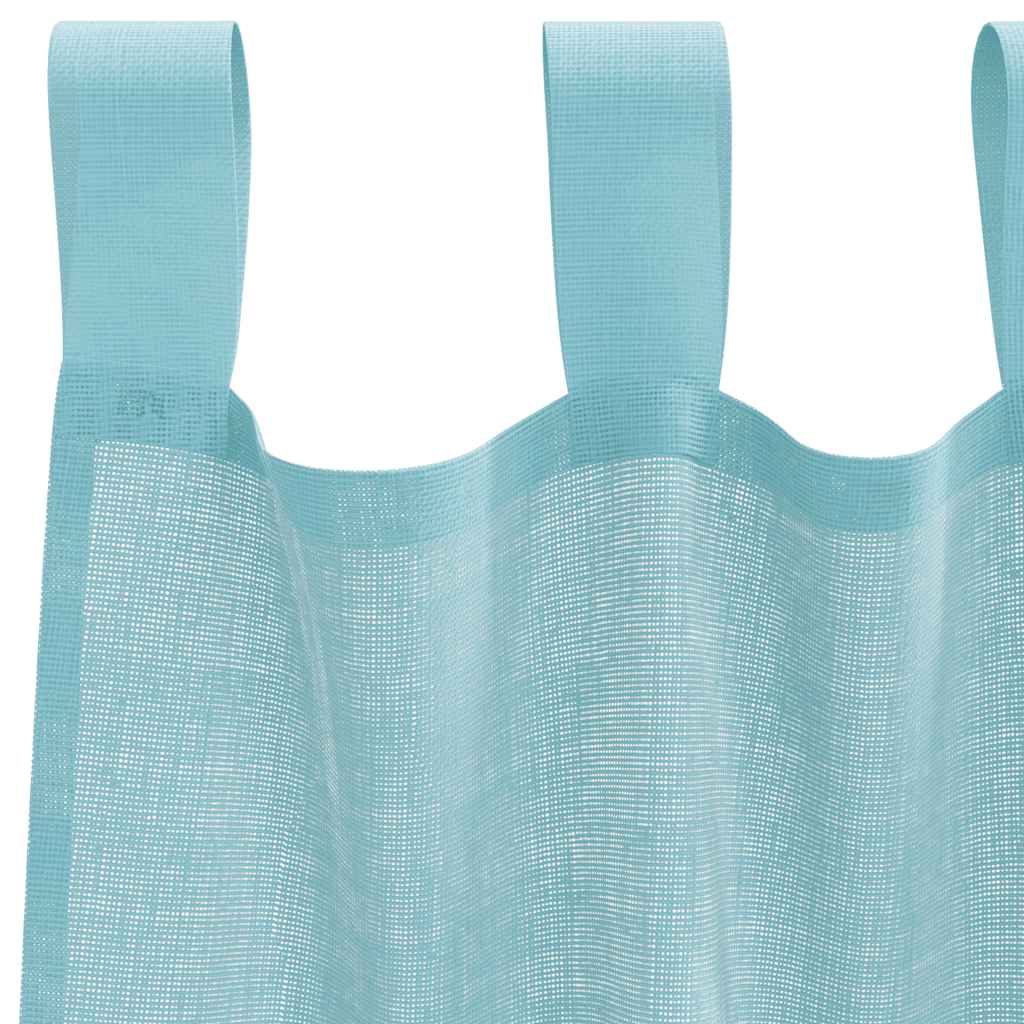 Tende in Voile con Tasche per Aste 2 pz Turchese