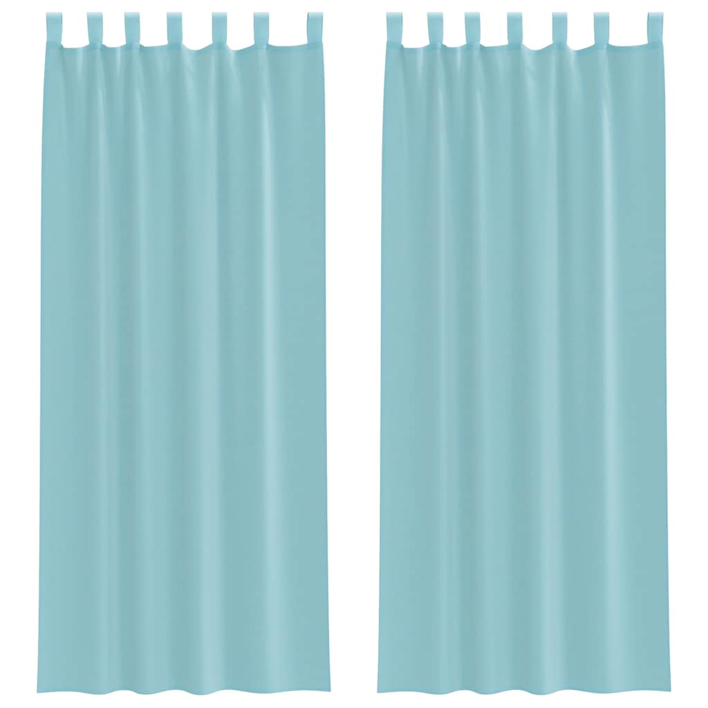 Tende in Voile con Tasche per Aste 2 pz Turchese