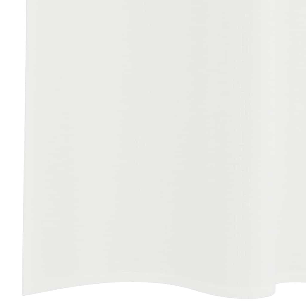 Tende in Voile con Tasche per Aste 2 pz Bianco