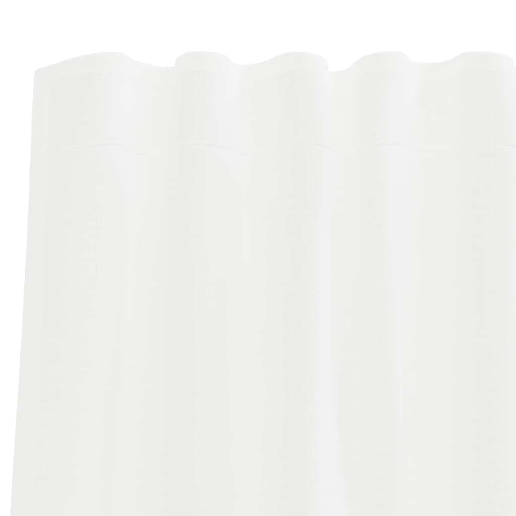 Tende in Voile con Tasche per Aste 2 pz Bianco