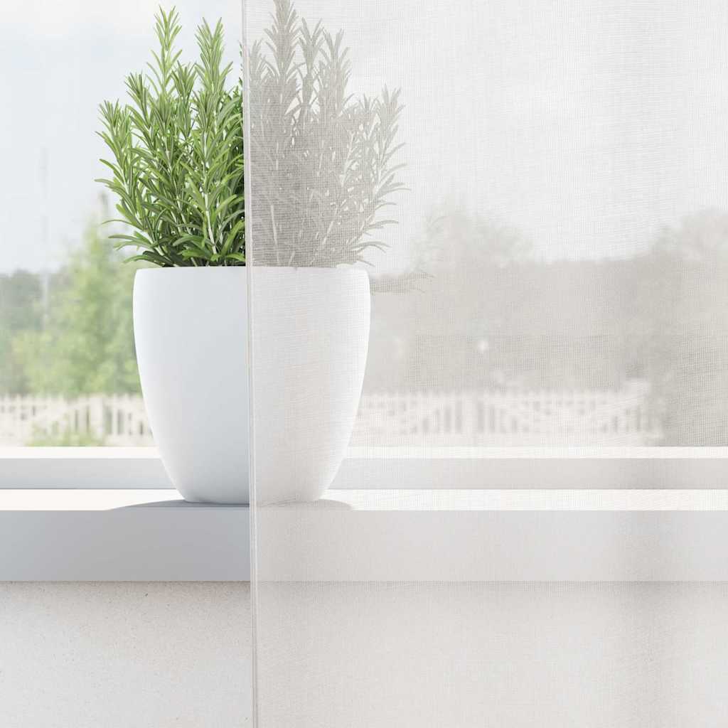 Tende in Voile con Tasche per Aste 2 pz Bianco