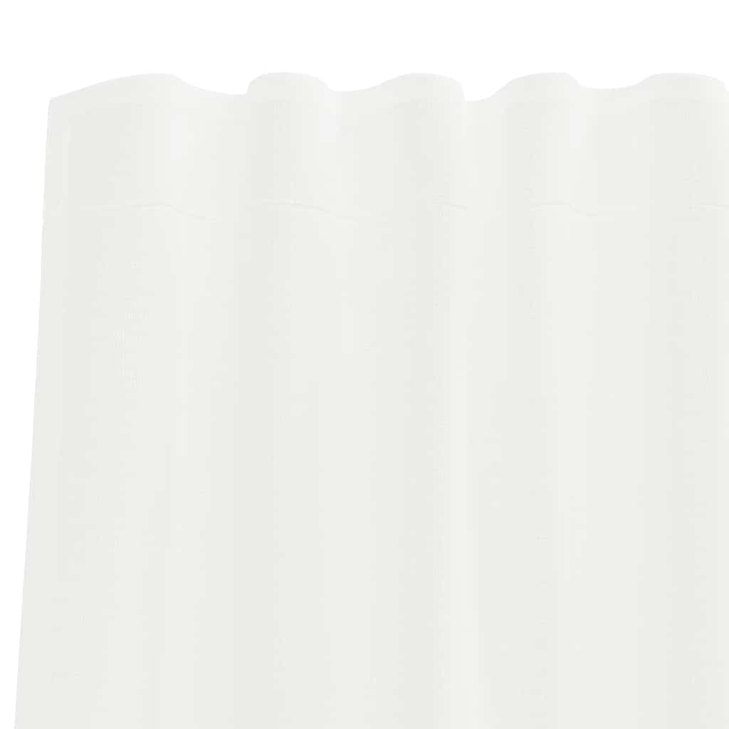 Tende in Voile con Tasche per Aste 2 pz Bianco