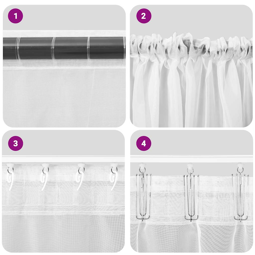 Tende in Voile con Tasche per Aste 2 pz Rosso Vino