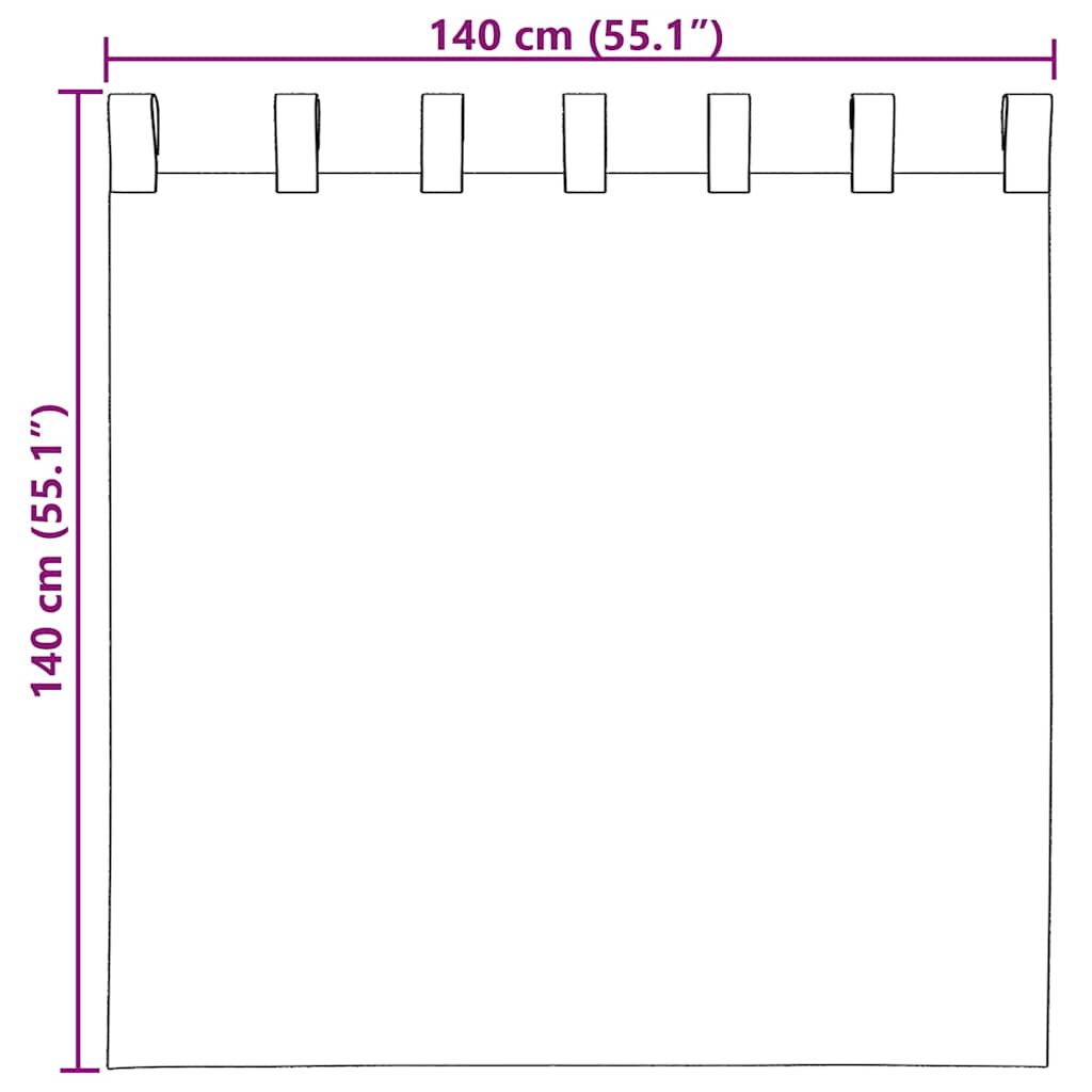 Tende in Voile con Tasche per Aste 2 pz Rosso Vino