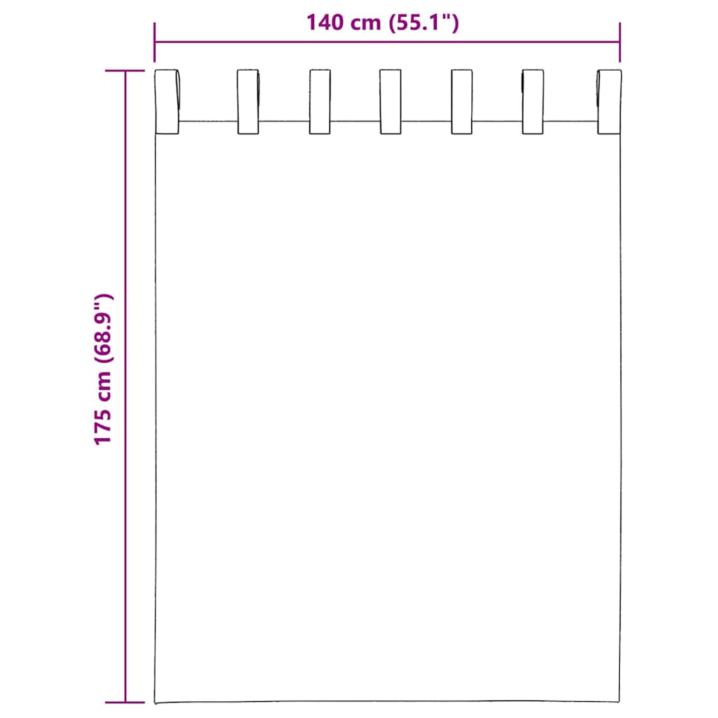 Tende in Voile con Tasche per Aste 2 pz Rosso Vino
