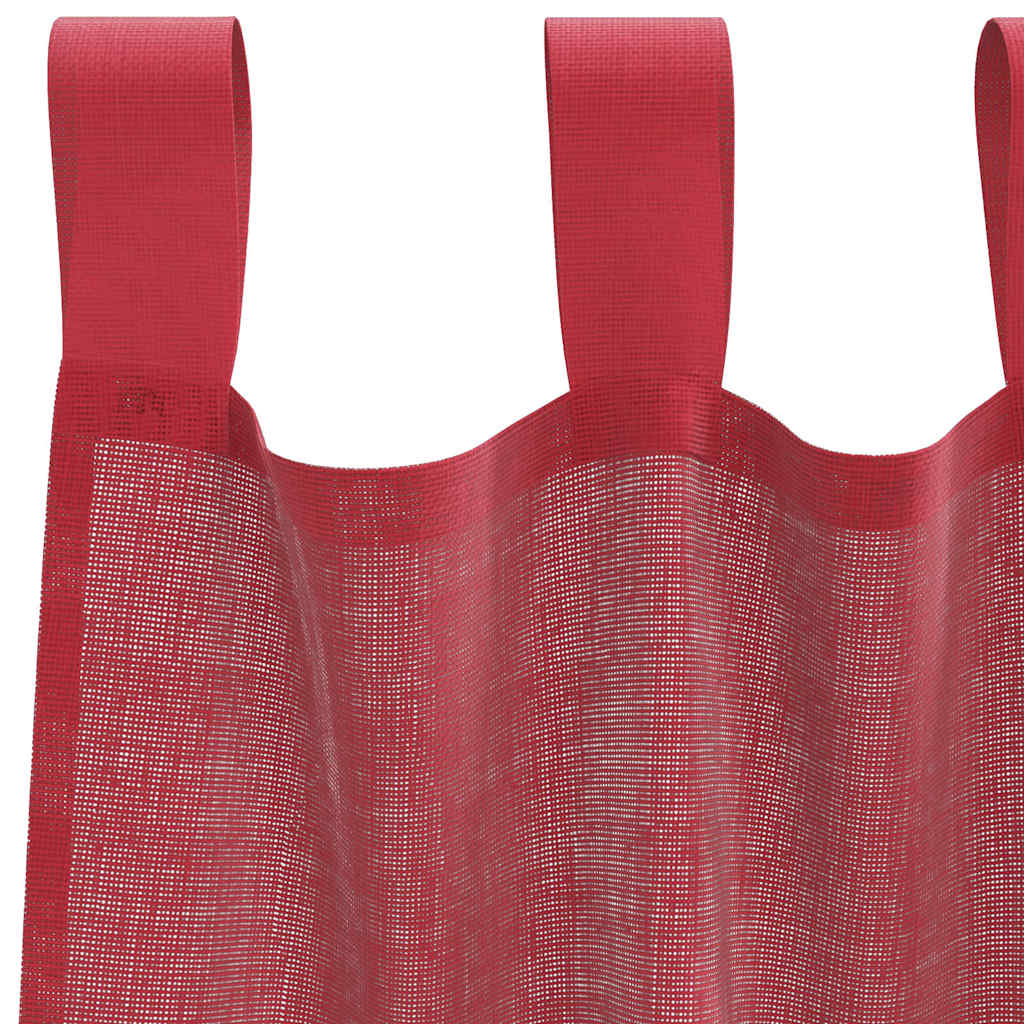 Tende in Voile con Tasche per Aste 2 pz Rosso Vino