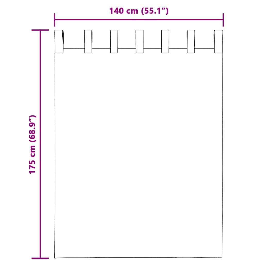 Tende in Voile con Linguetta 2 pz Verde Mela