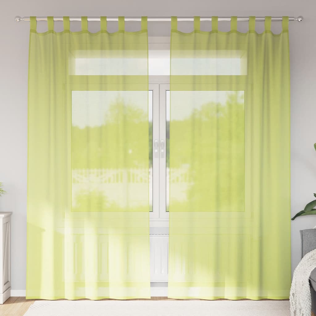 Tende in Voile con Linguetta 2 pz Verde Mela