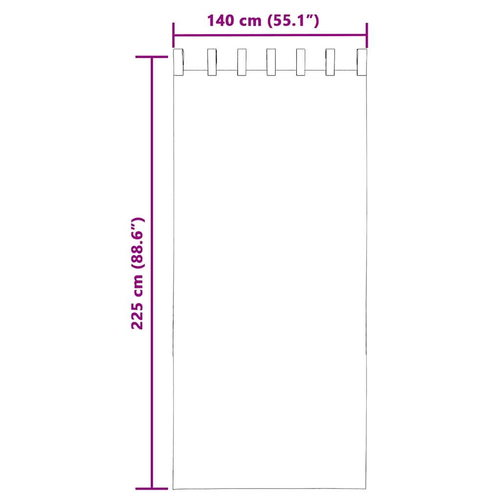 Tende in Voile con Linguetta 2 pz Verde Mela