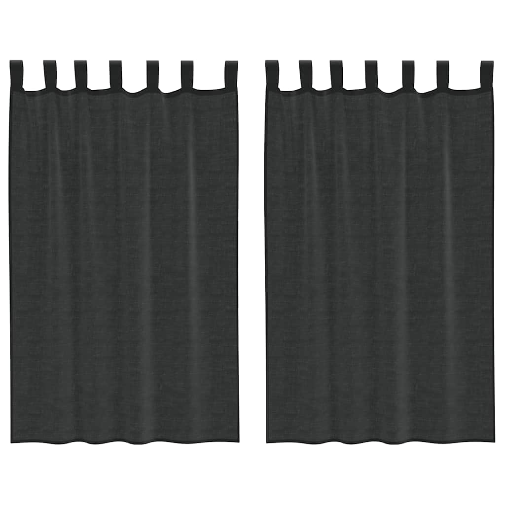 Tende in Voile con Linguetta 2 pz Nero