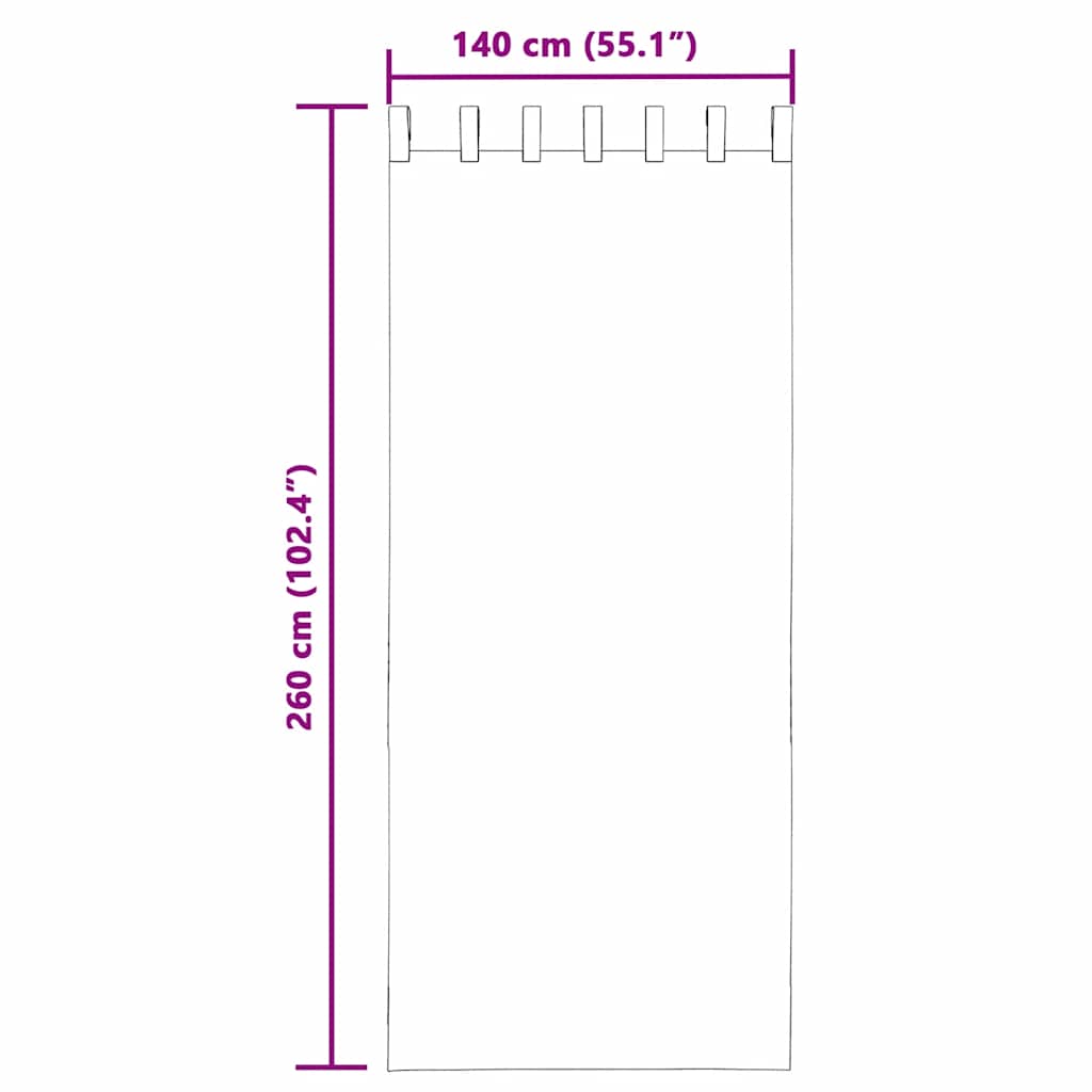 Tende in Voile con Linguetta 2 pz Nero