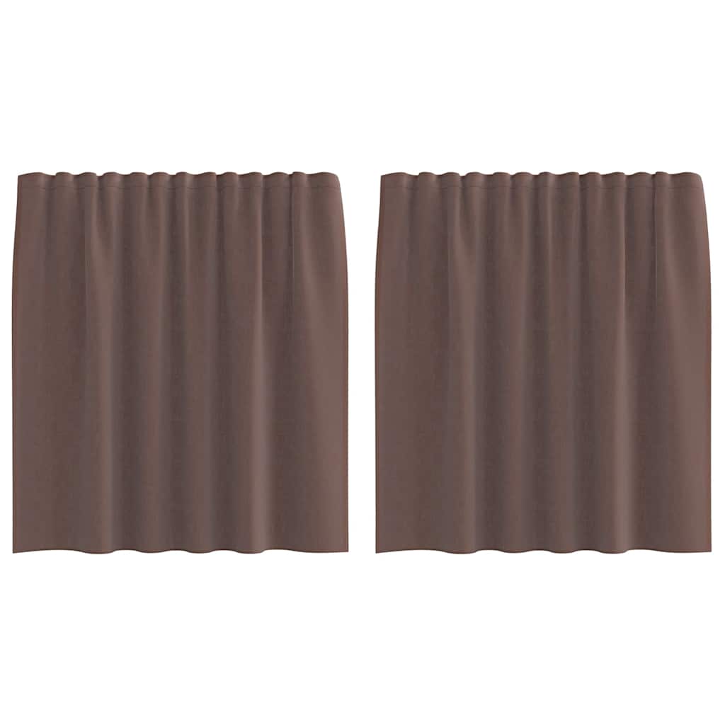 Tende in Voile con Linguetta 2 pz Marrone