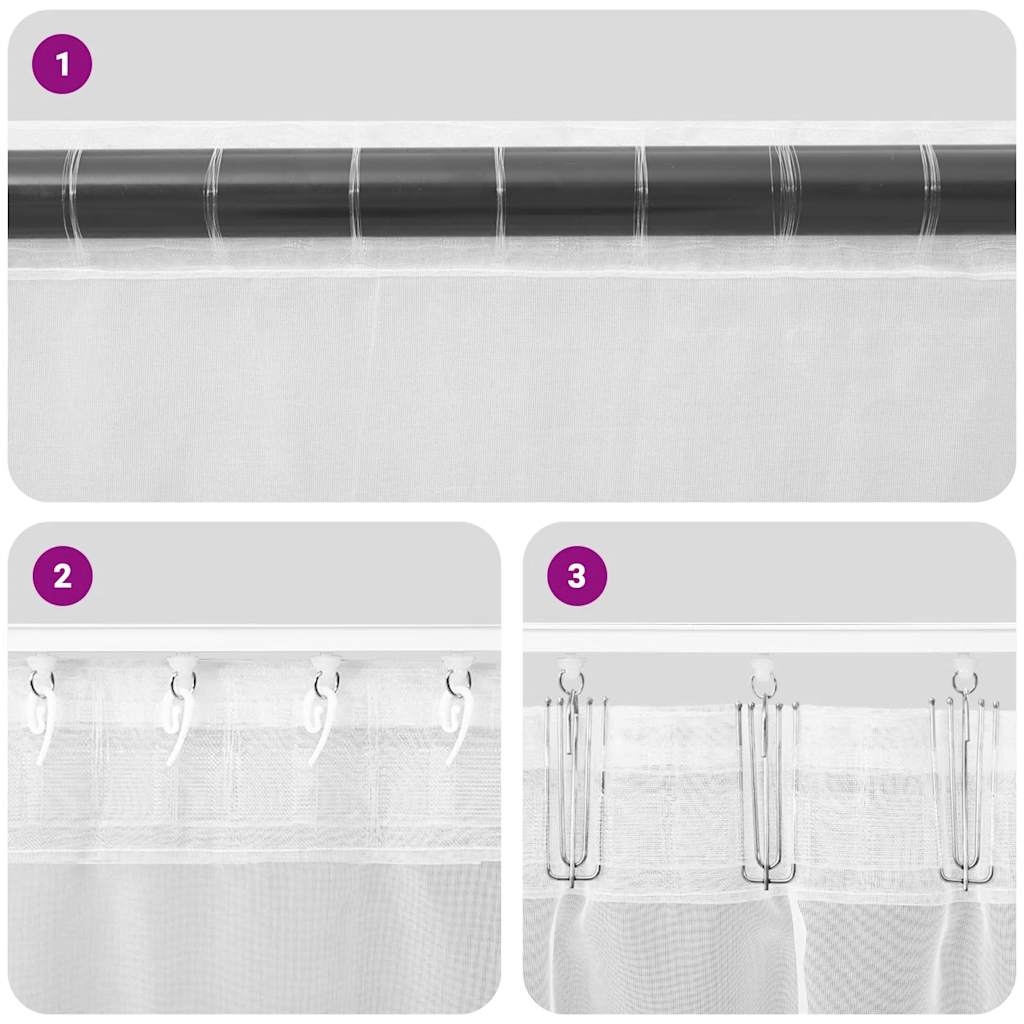 Tende in Voile con Linguetta 2 pz Marrone