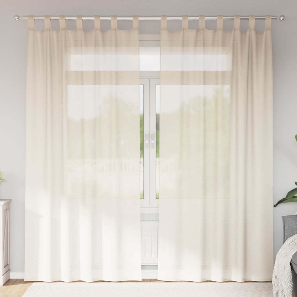Tende in Voile con Linguetta 2 pz Crema