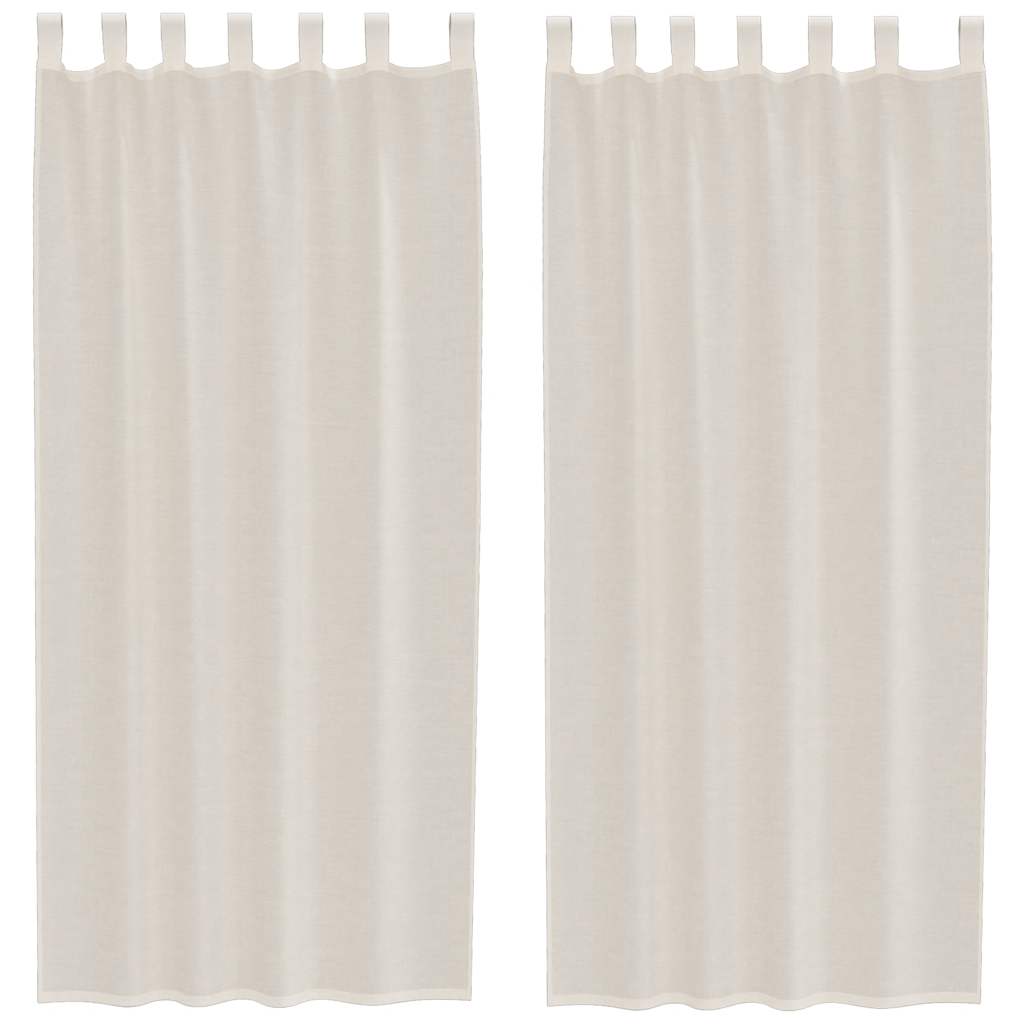Tende in Voile con Linguetta 2 pz Crema