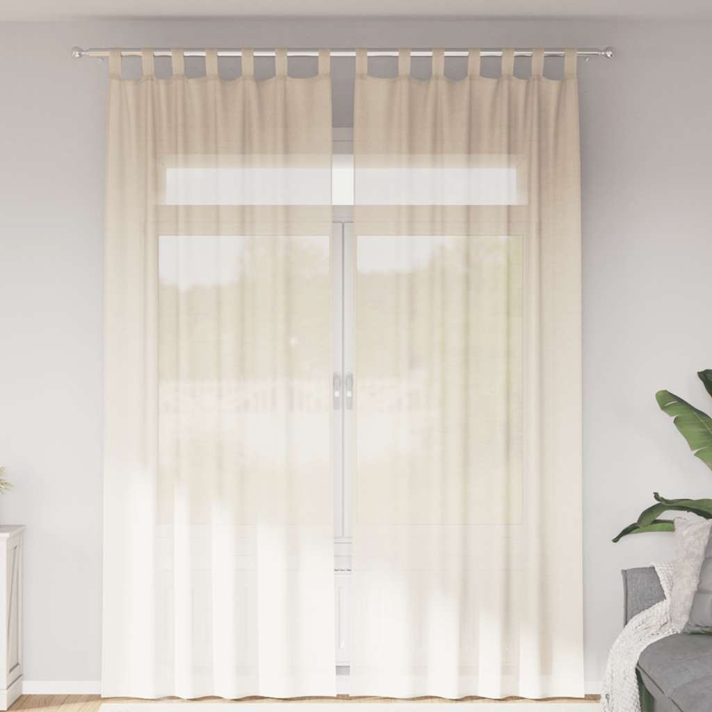 Tende in Voile con Linguetta 2 pz Crema