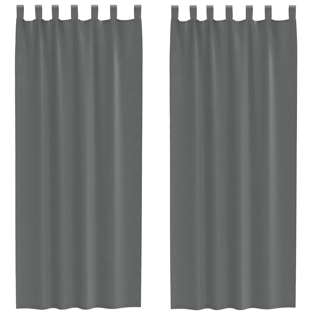 Tende in Voile con Passanti 2 pz Grigio Scuro 140x260 cm