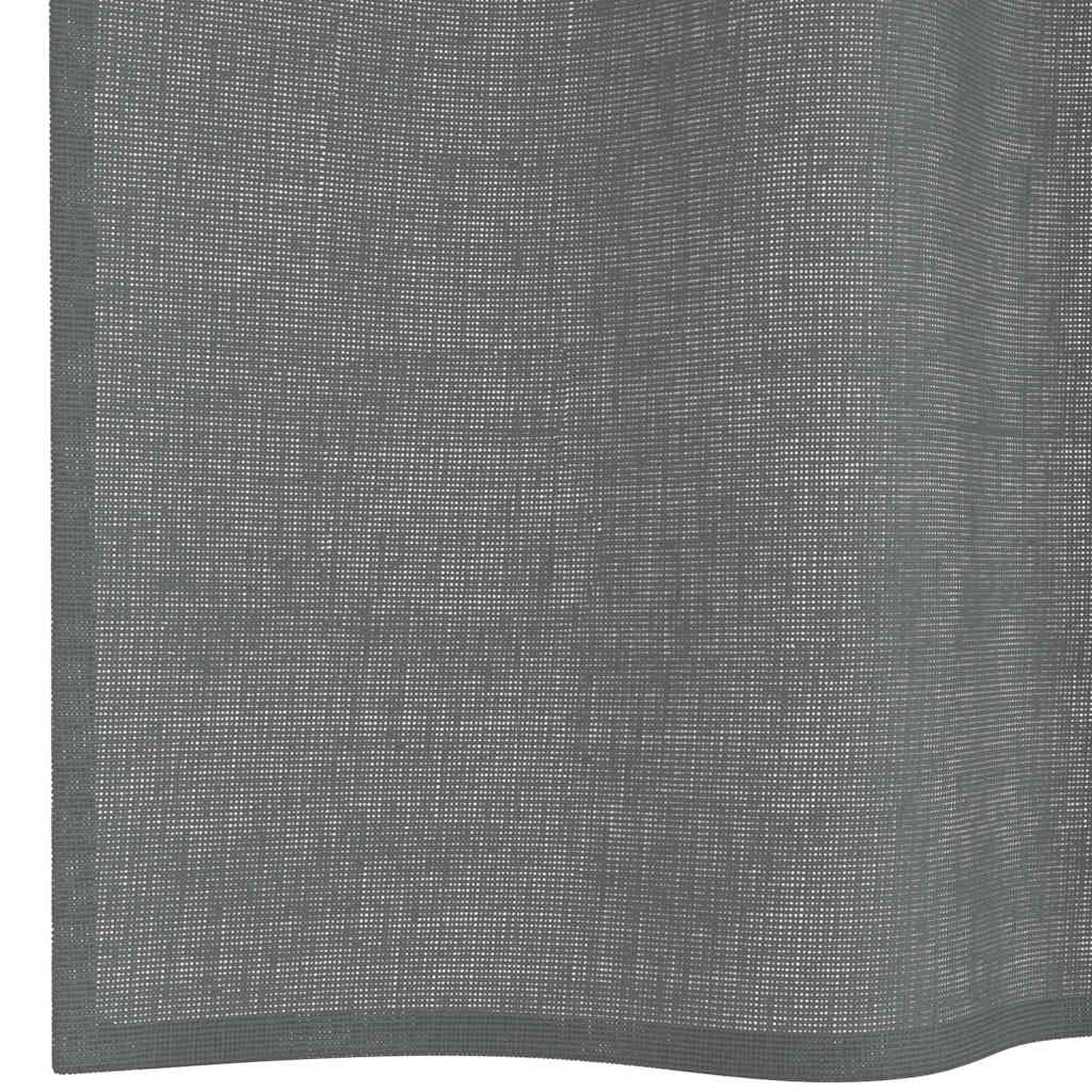 Tende in Voile con Passanti 2 pz Grigio Scuro 140x260 cm