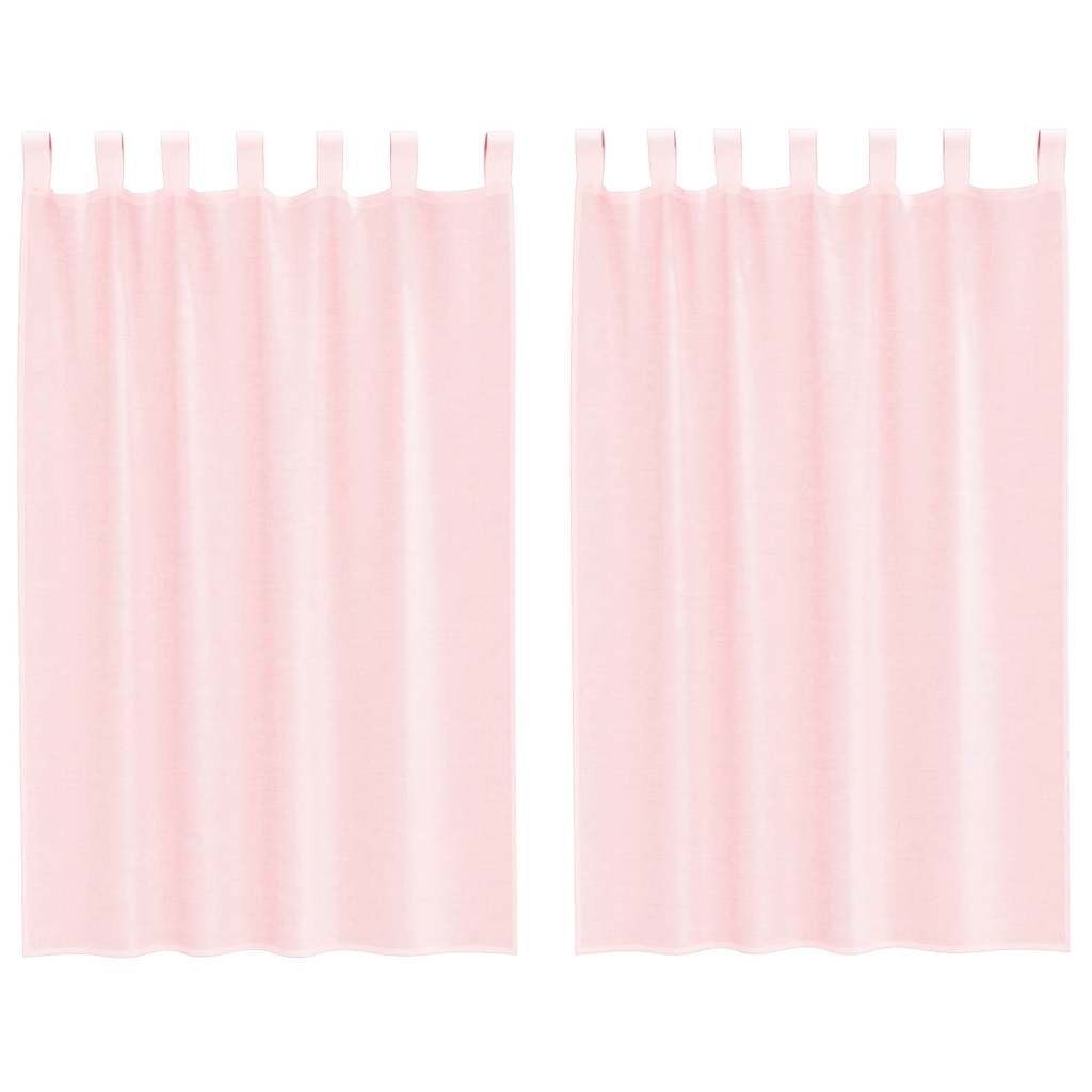Tende in Voile con Passanti 2 pz Rosa Chiaro 140x175 cm