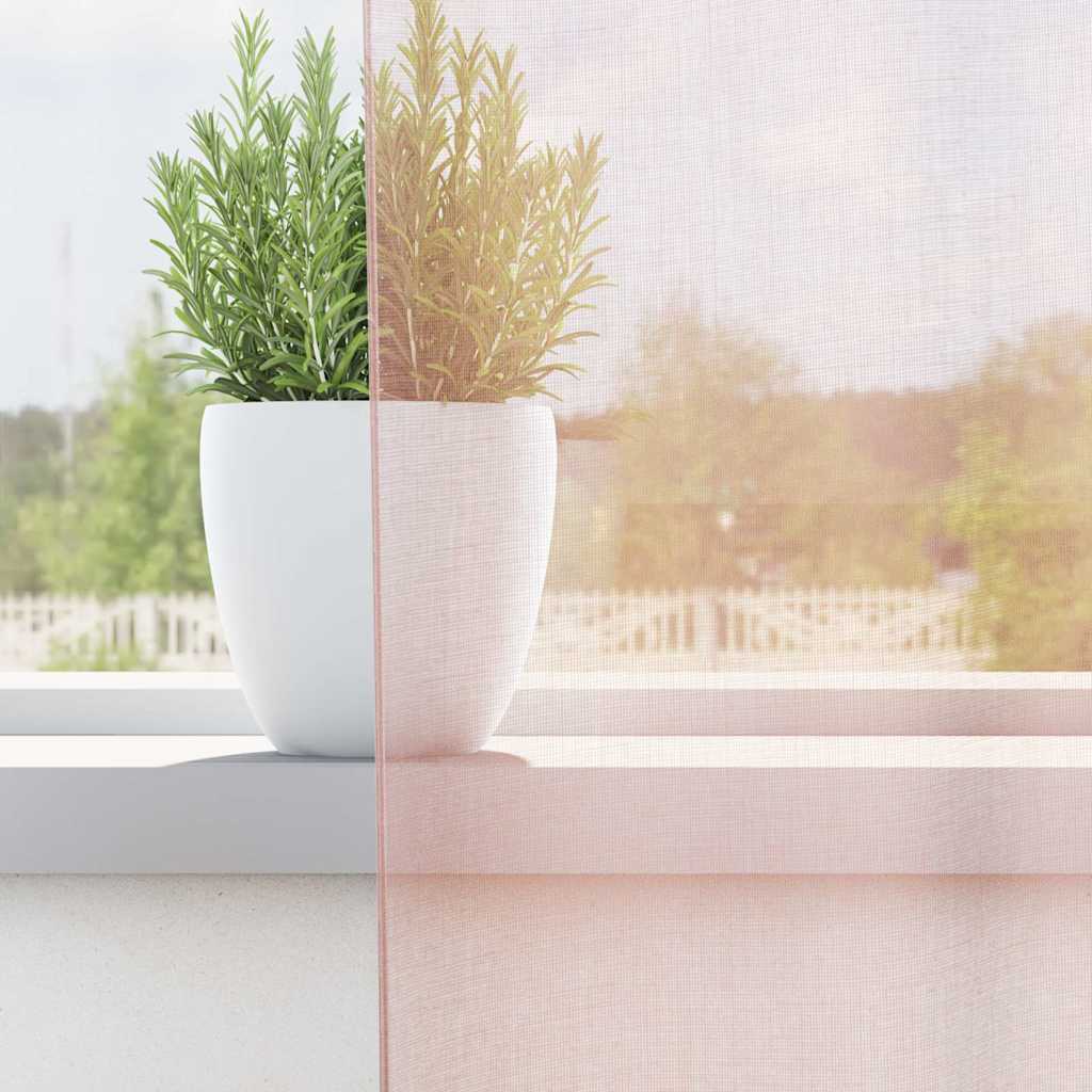 Tende in Voile con Passanti 2 pz Rosa Chiaro 140x175 cm