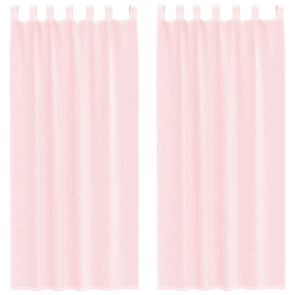 Tende in Voile con Passanti 2 pz Rosa Chiaro 140x225 cm