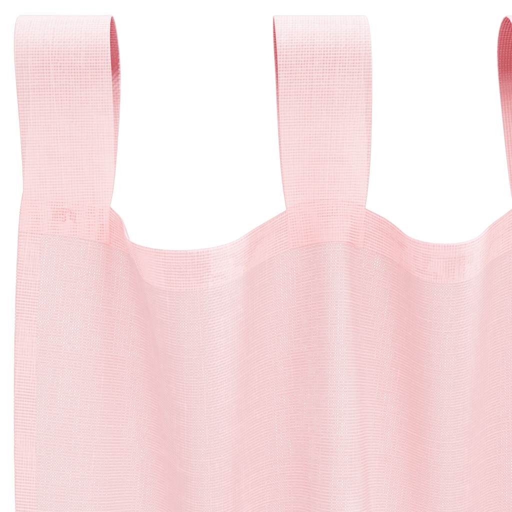 Tende in Voile con Passanti 2 pz Rosa Chiaro 140x225 cm