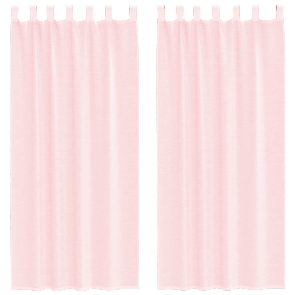 Tende in Voile con Passanti 2 pz Rosa Chiaro 140x245 cm