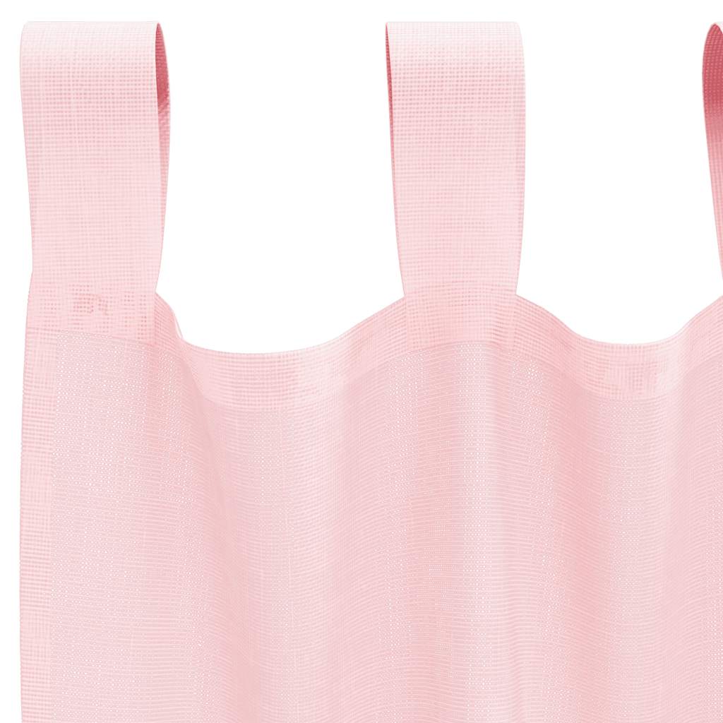 Tende in Voile con Passanti 2 pz Rosa Chiaro 140x245 cm