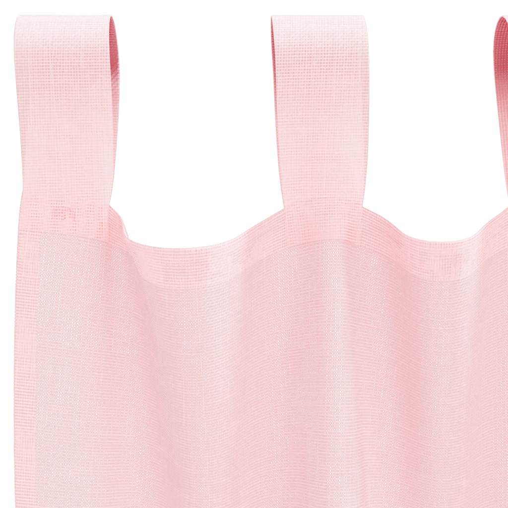 Tende in Voile con Passanti 2 pz Rosa Chiaro 140x260 cm